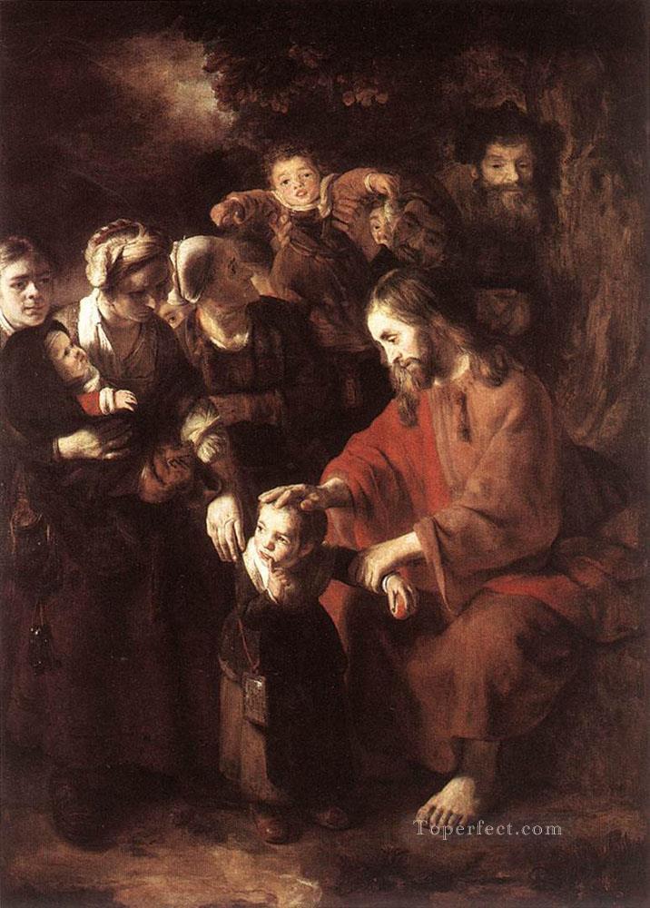 Christ bénissant les enfants Nicolaes Maes Peintures à l'huile